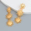 Wholesale Gold Sun Triple Drop Fashion Dangler Earrings