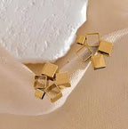 Square Gold Plain Anti Tarnish Stainless Steel Stud Earrings Bulk