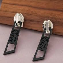 Bulk Black Zipper Alloy Enamel Stud Earrings for Women Main image