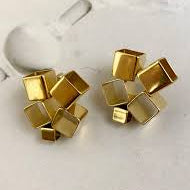 Square Gold Plain Anti Tarnish Stainless Steel Stud Earrings Bulk