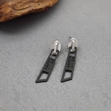 Bulk Black Zipper Alloy Enamel Stud Earrings for Women Secondary image