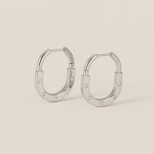 Screw Gold Silver CZ Anti Tarnish Stainless Steel Hoop Earrings Bulk