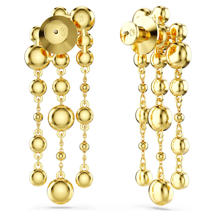 Solitaire Gold Plated Cubic Zirconia Rhinestone Dangler Earrings Bulk