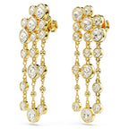 Solitaire Gold Plated Cubic Zirconia Rhinestone Dangler Earrings Bulk