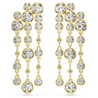 Solitaire Gold Plated Cubic Zirconia Rhinestone Dangler Earrings Bulk