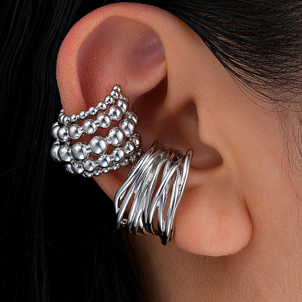 Bulk Gold Plated Plain Alloy Adjustable No-Piercing Ear Cuff Earrings