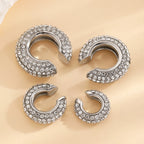 Studded Gold CZ Anti Tarnish Air Cuff Stud Earring Pack Of 2 Bulk