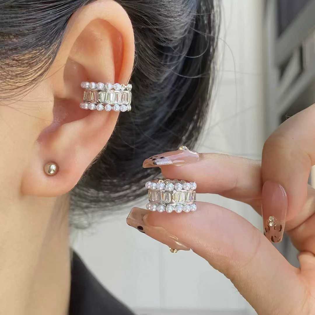 Bulk Gold Silver CZ Pearl Anti Tarnish Copper Single Ear Cuff