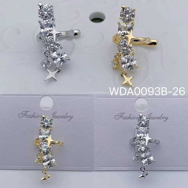 Bulk Gold Silver Cubic Zirconia Anti Tarnish Copper Single Ear Cuff Main image