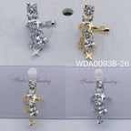 Bulk Gold Silver Cubic Zirconia Anti Tarnish Copper Single Ear Cuff