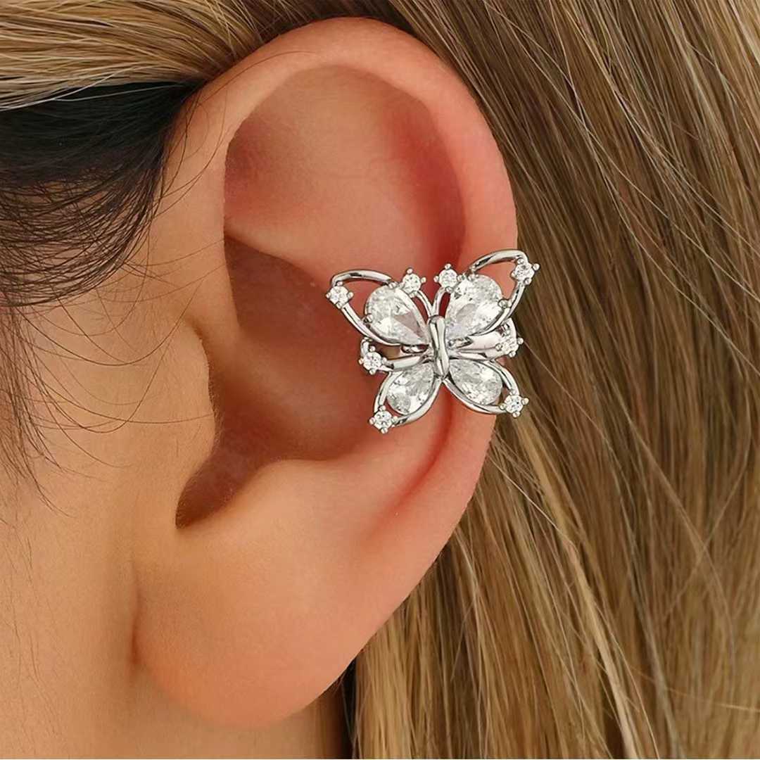 Bulk Butterfly Gold Silver CZ Anti Tarnish Copper Single Ear Cuff Secondary image