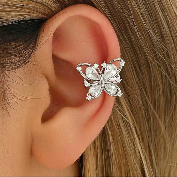 Bulk Butterfly Gold Silver CZ Anti Tarnish Copper Single Ear Cuff Secondary image