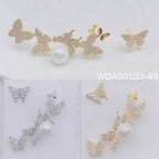 Bulk Butterfly Gold Silver CZ Pearl Anti Tarnish Single Ear Cuff