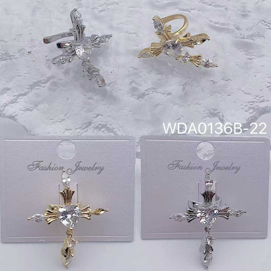 Bulk Gold Silver Plated CZ Anti Tarnish Copper Single Ear Cuff