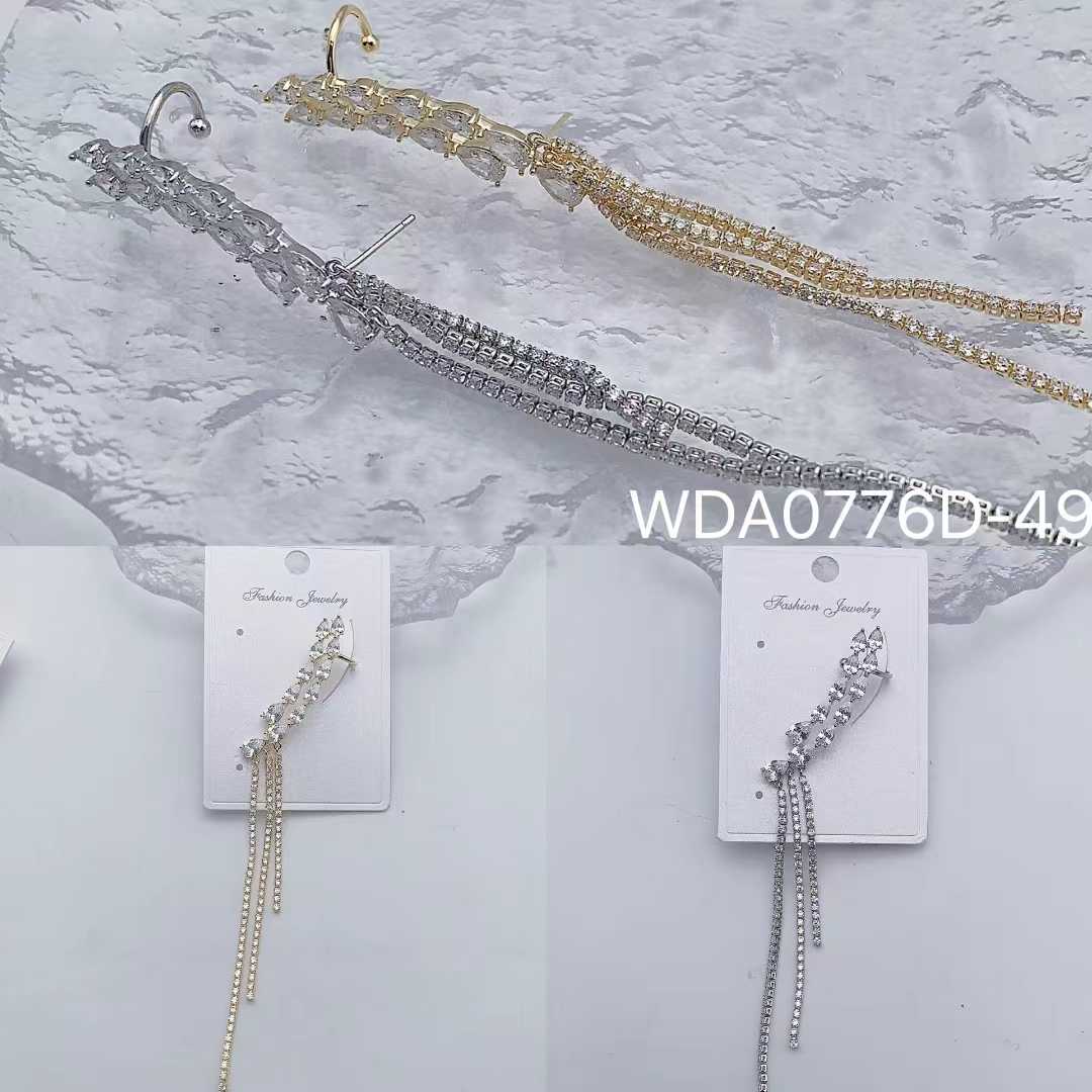 Bulk Gold Silver Plated CZ Anti Tarnish Copper Single Ear Cuff