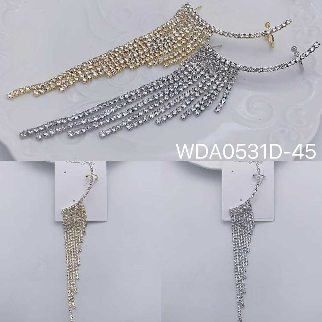 Bulk Gold Silver Plated CZ Anti Tarnish Copper Single Ear Cuff