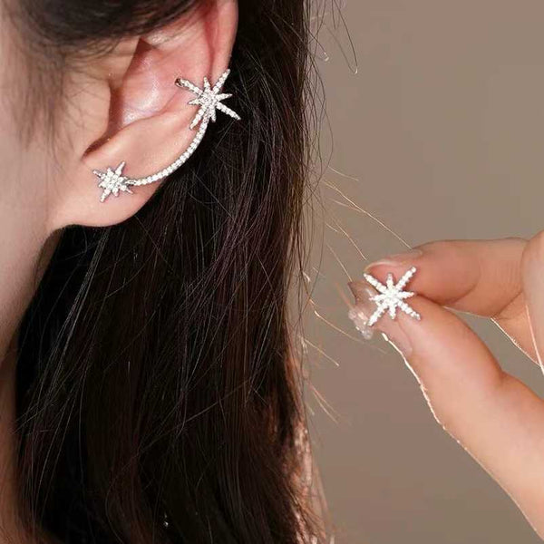 Bulk Gold Silver Cubic Zirconia Anti Tarnish Copper Single Ear Cuff Main image