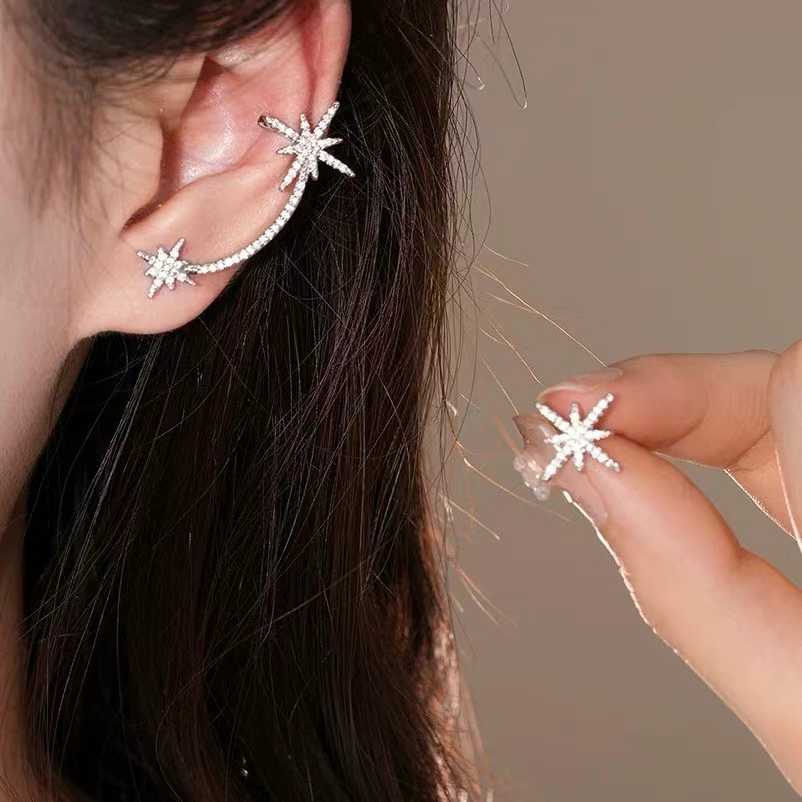 Bulk Gold Silver Cubic Zirconia Anti Tarnish Copper Single Ear Cuff Main image