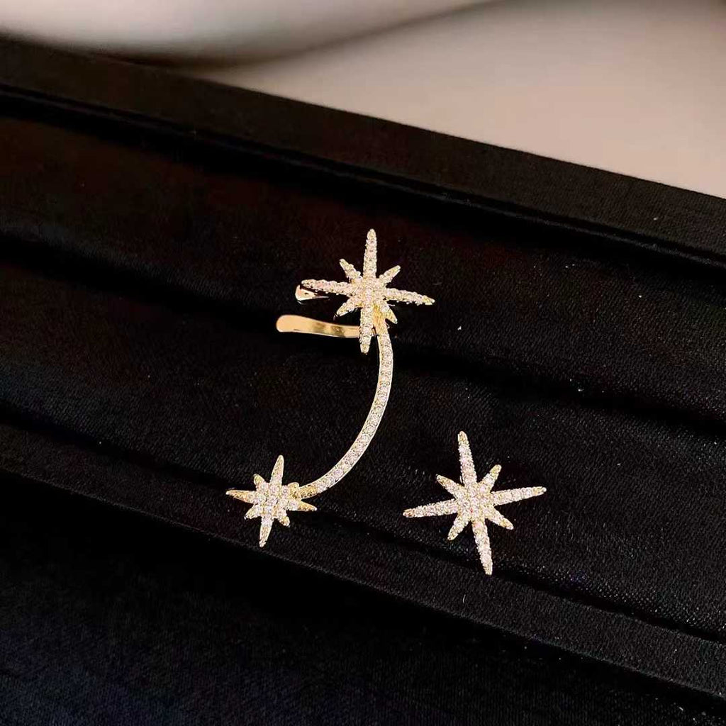 Bulk Gold Silver Cubic Zirconia Anti Tarnish Copper Single Ear Cuff