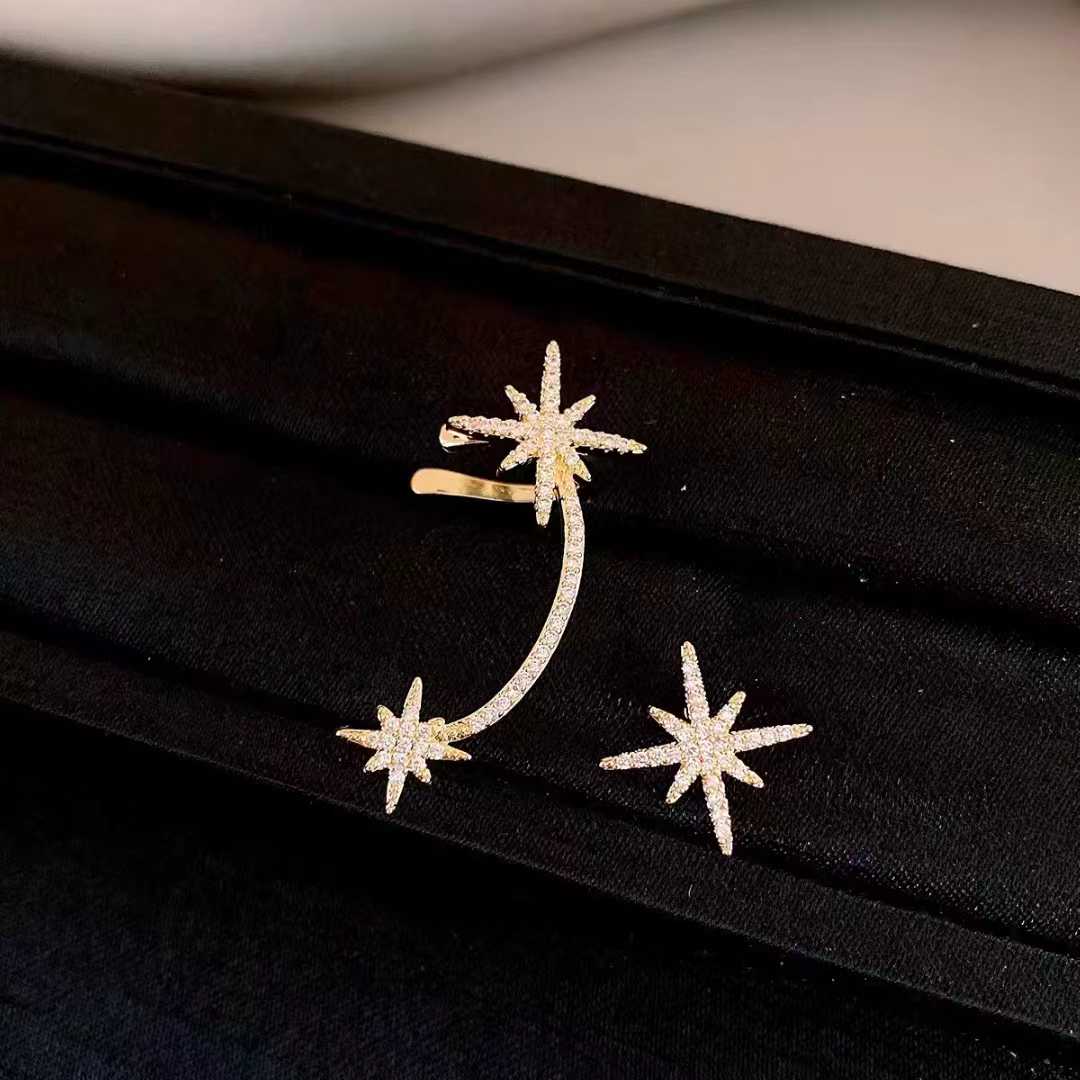 Bulk Gold Silver Cubic Zirconia Anti Tarnish Copper Single Ear Cuff