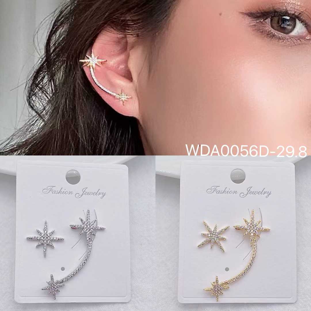 Bulk Gold Silver Cubic Zirconia Anti Tarnish Copper Single Ear Cuff