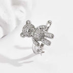 Bulk Teddy Bear Gold Silver CZ Anti Tarnish Copper Single Ear Cuff