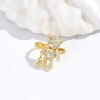 Bulk Teddy Bear Gold Silver CZ Anti Tarnish Copper Single Ear Cuff
