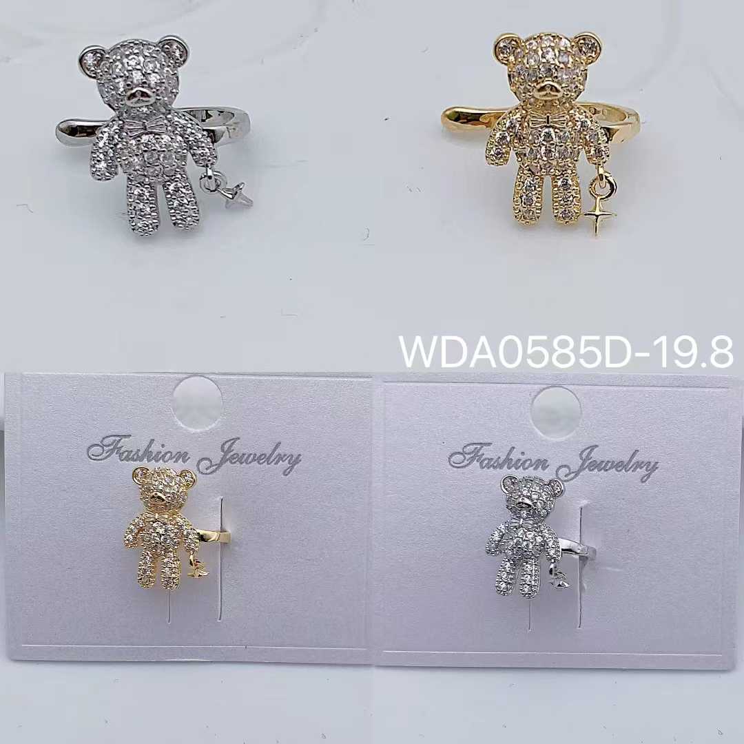 Bulk Teddy Bear Gold Silver CZ Anti Tarnish Copper Single Ear Cuff