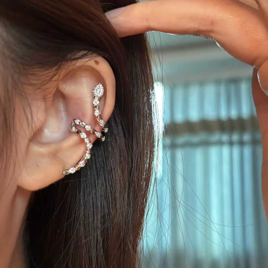 Bulk Snake Gold Silver Plated CZ Anti Tarnish Copper Single Ear Cuff Secondary image