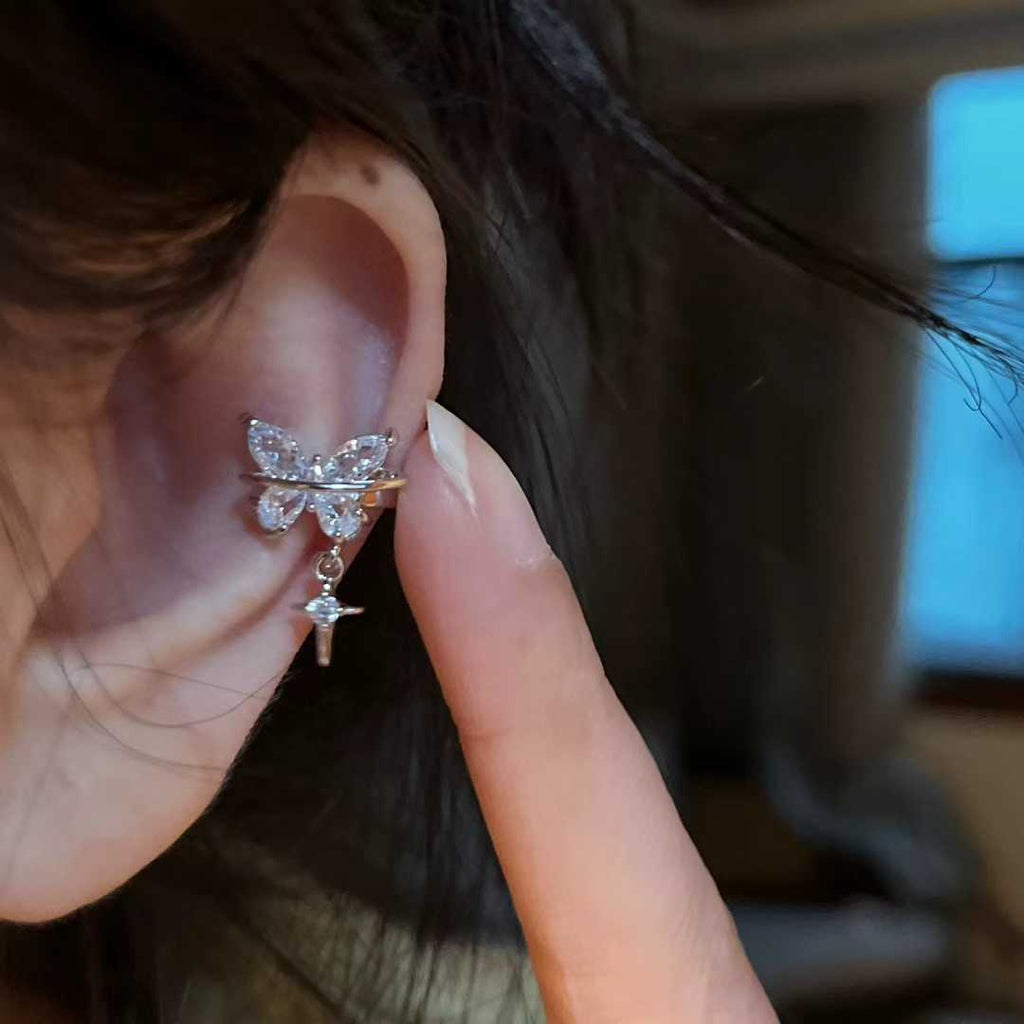 Bulk Butterfly Gold Silver CZ Anti Tarnish Copper Single Ear Cuff