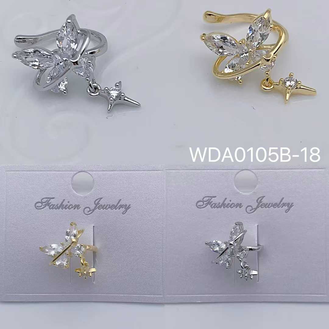 Bulk Butterfly Gold Silver CZ Anti Tarnish Copper Single Ear Cuff