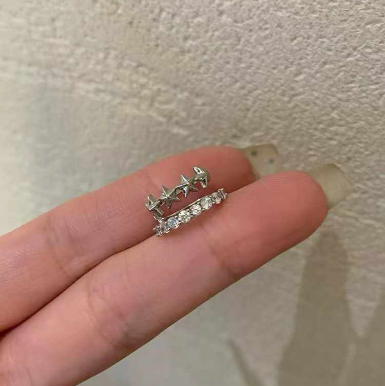 Bulk Star Gold Silver Plated CZ Anti Tarnish Copper Single Ear Cuff Main image