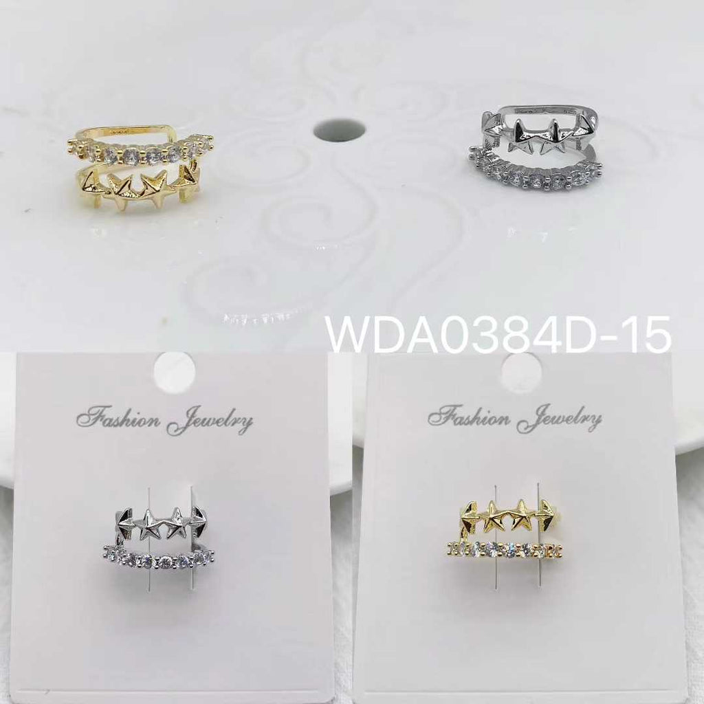 Bulk Star Gold Silver Plated CZ Anti Tarnish Copper Single Ear Cuff