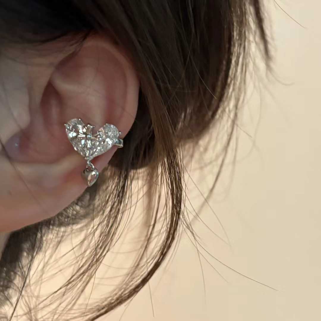 Bulk Heart Gold Silver Plated CZ Anti Tarnish Copper Single Ear Cuff