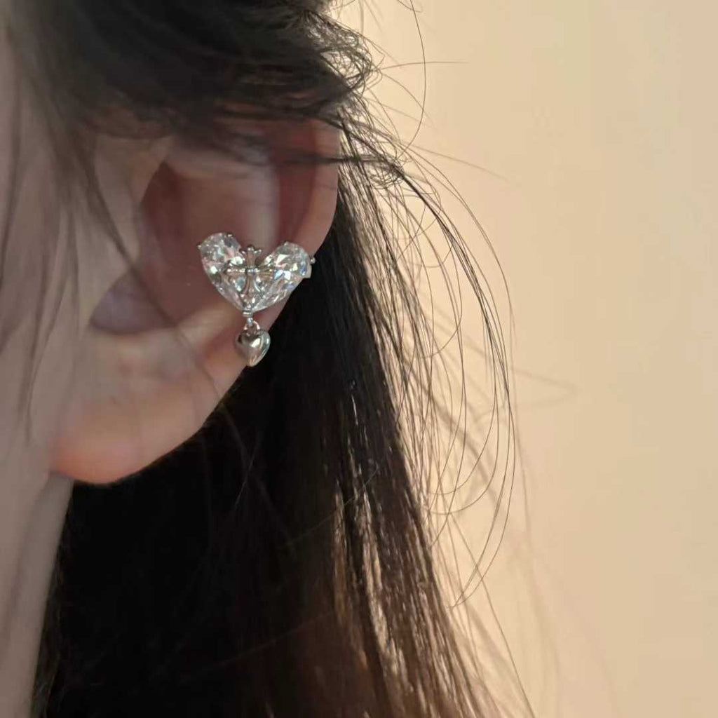 Bulk Heart Gold Silver Plated CZ Anti Tarnish Copper Single Ear Cuff