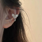 Bulk Heart Gold Silver Plated CZ Anti Tarnish Copper Single Ear Cuff
