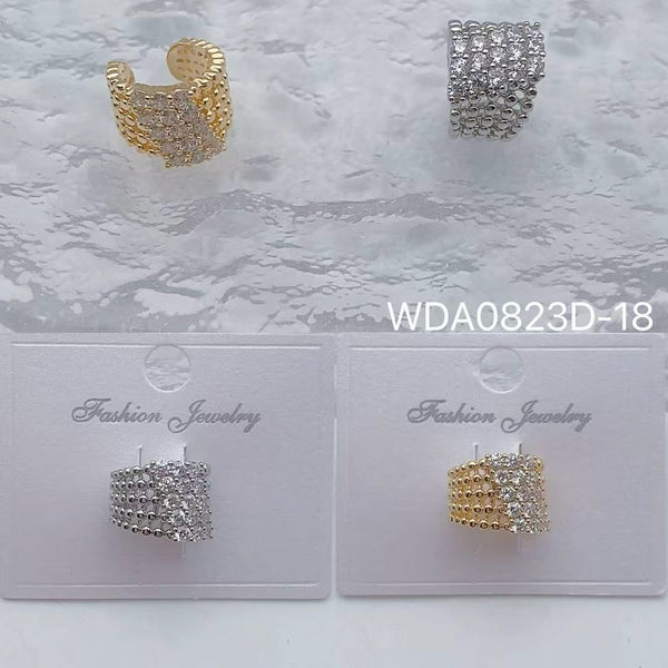 Bulk C Shape Layer Gold Silver CZ Anti Tarnish Copper Single Ear Cuff Main image