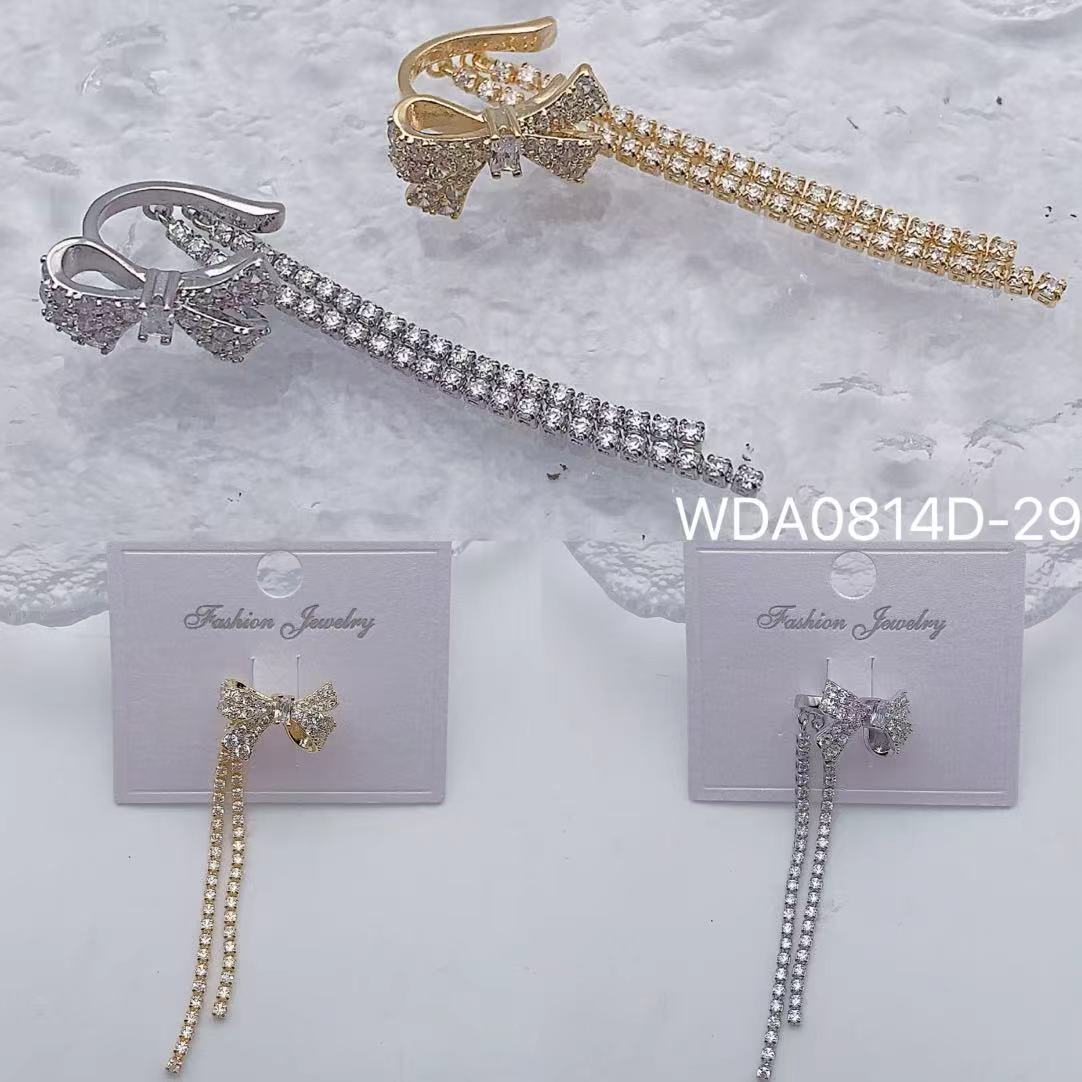 Bulk Bow Gold Silver Plated CZ Anti Tarnish Copper Single Ear Cuff
