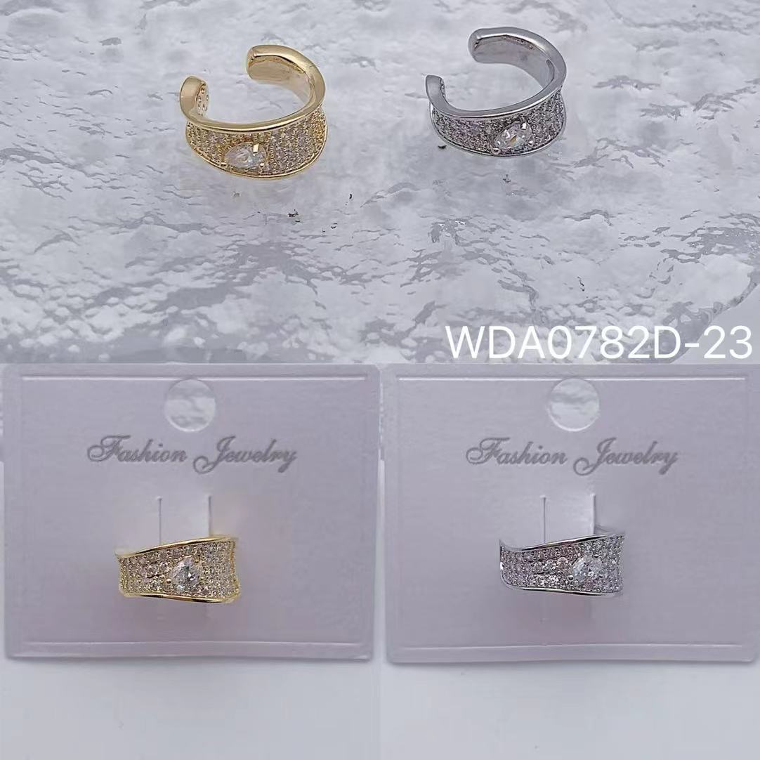 Large Central Stone Gold Silver CZ Anti Tarnish Single Ear Cuff Bulk