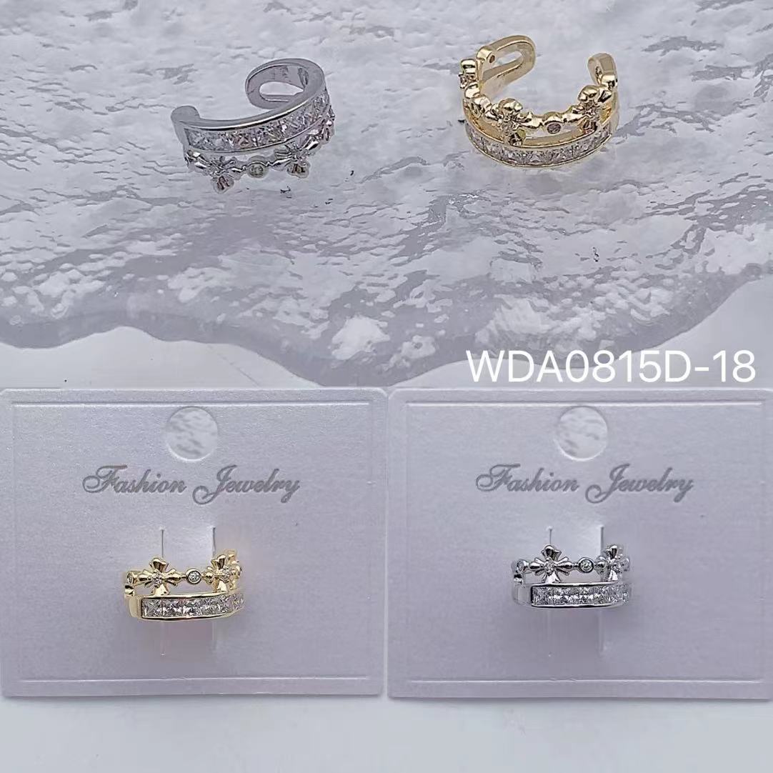 Bulk Flower Gold Silver Plated CZ Anti Tarnish Copper Single Ear Cuff