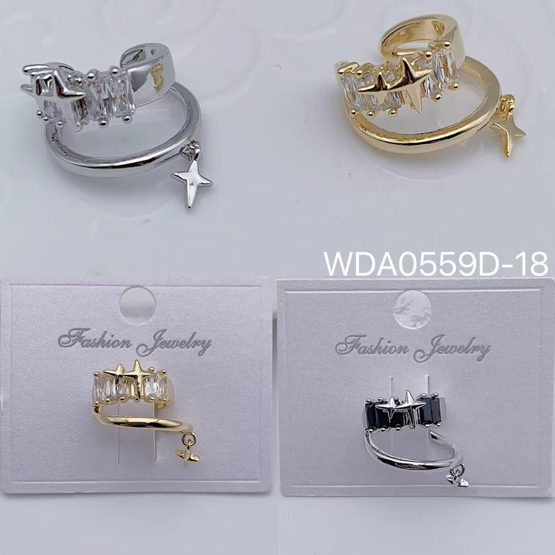Star Or Celestial Gold Silver CZ Anti Tarnish Single Ear Cuff Bulk