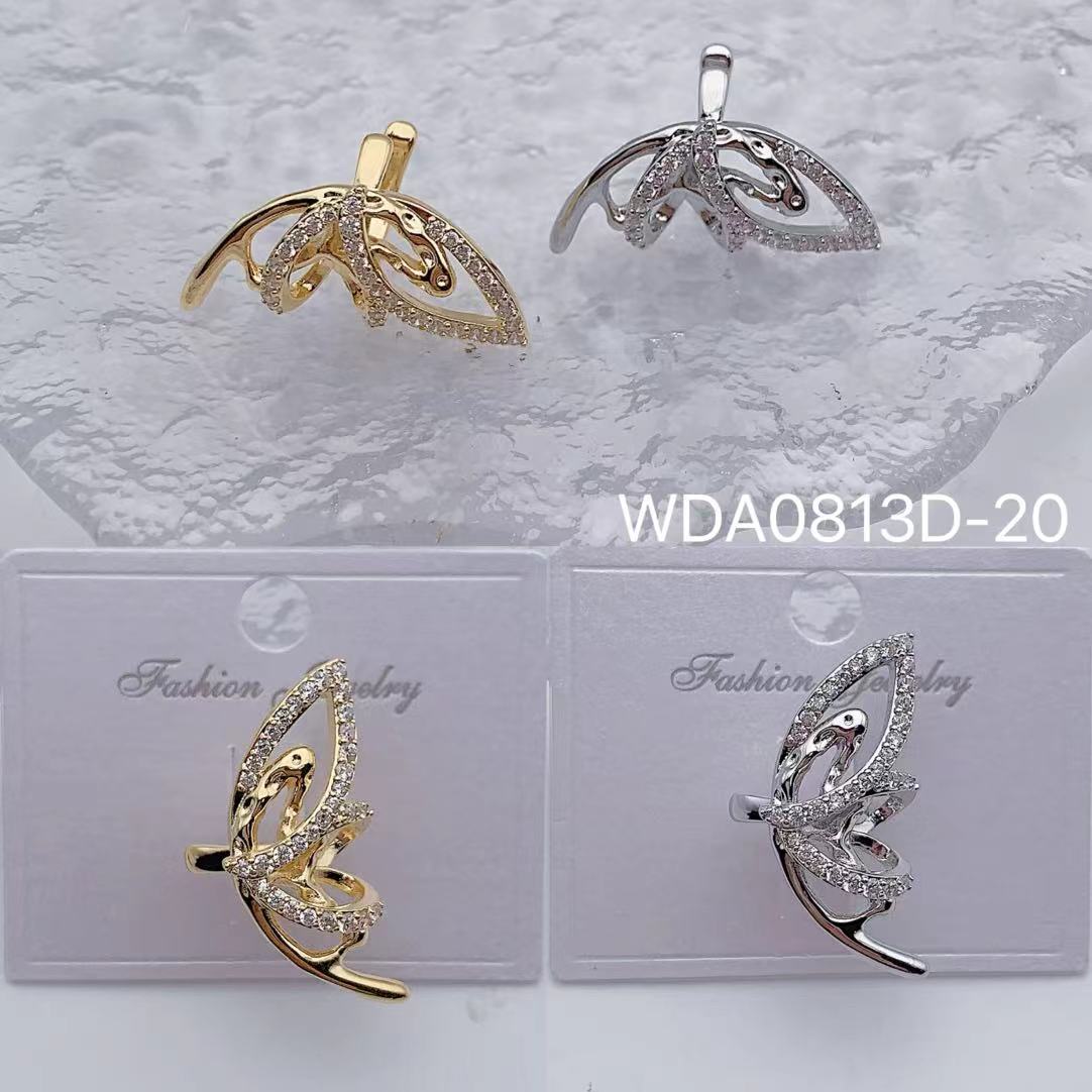 Bulk Butterfly Wing Gold Silver CZ Anti Tarnish Copper Single Ear Cuff