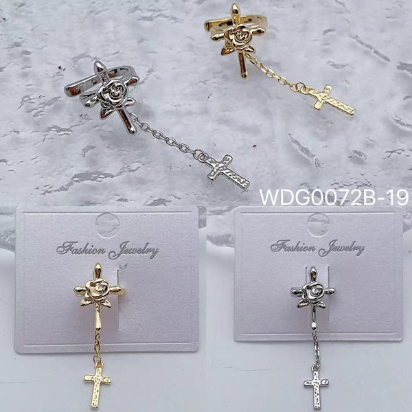 Bulk Punk Gold Silver Plated CZ Anti Tarnish Copper Single Ear Cuff Main image