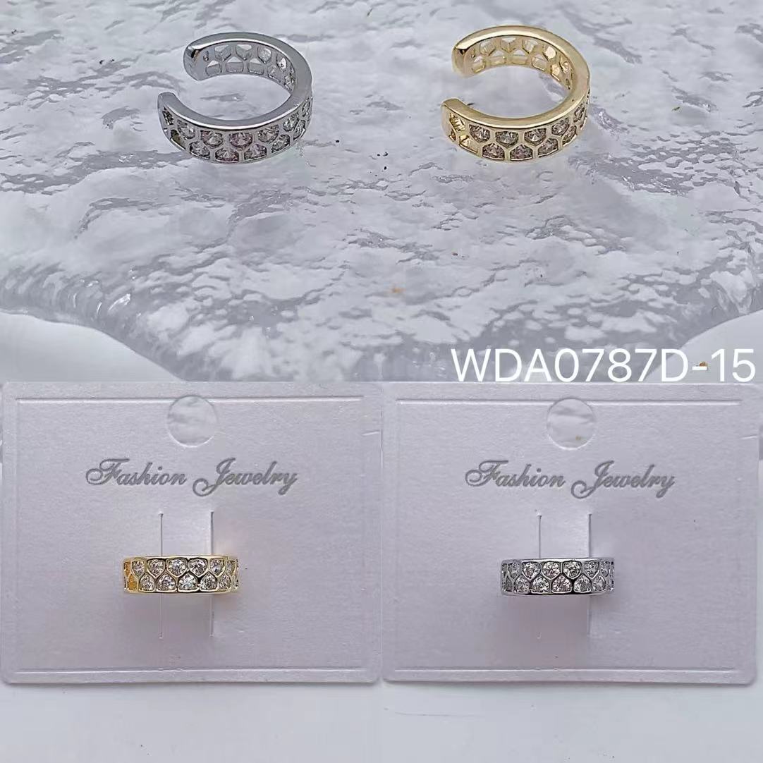Bulk C Shape Gold Silver Plated CZ Anti Tarnish Copper Single Ear Cuff