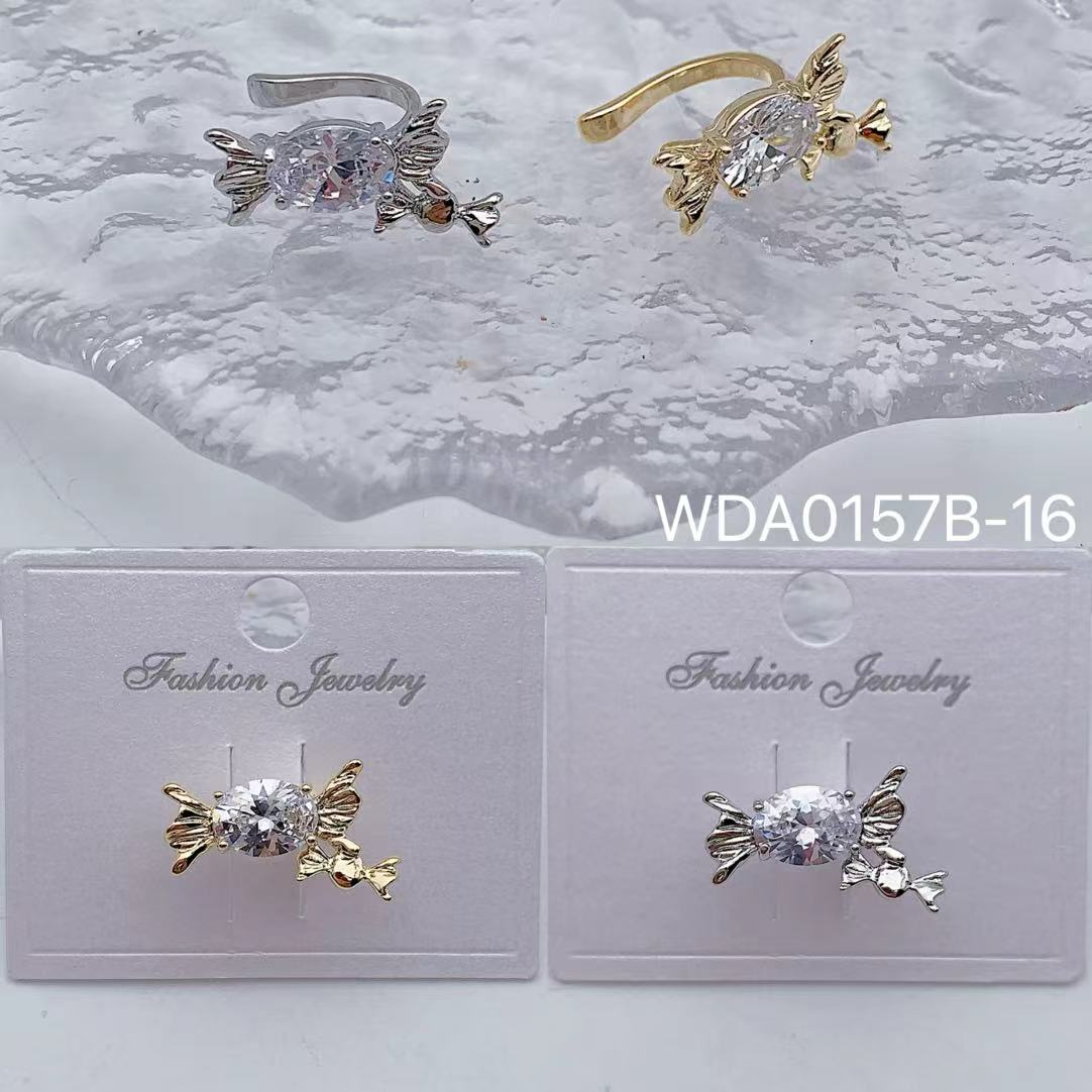 Bulk Candy Shape Gold Silver CZ Anti Tarnish Copper Single Ear Cuff Main image