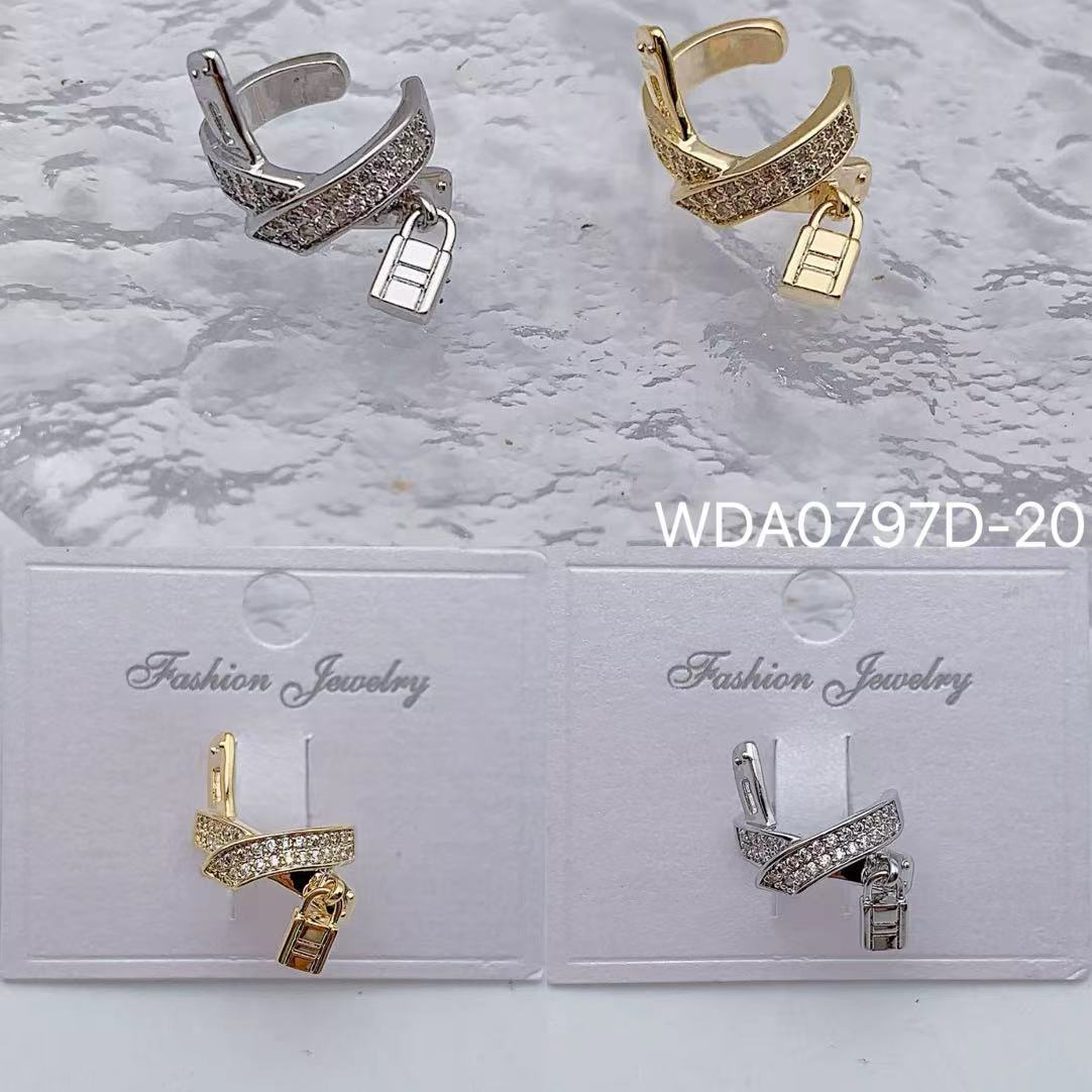 Bulk Scarf Buckle Gold Silver CZ Anti Tarnish Copper Single Ear Cuff Main image