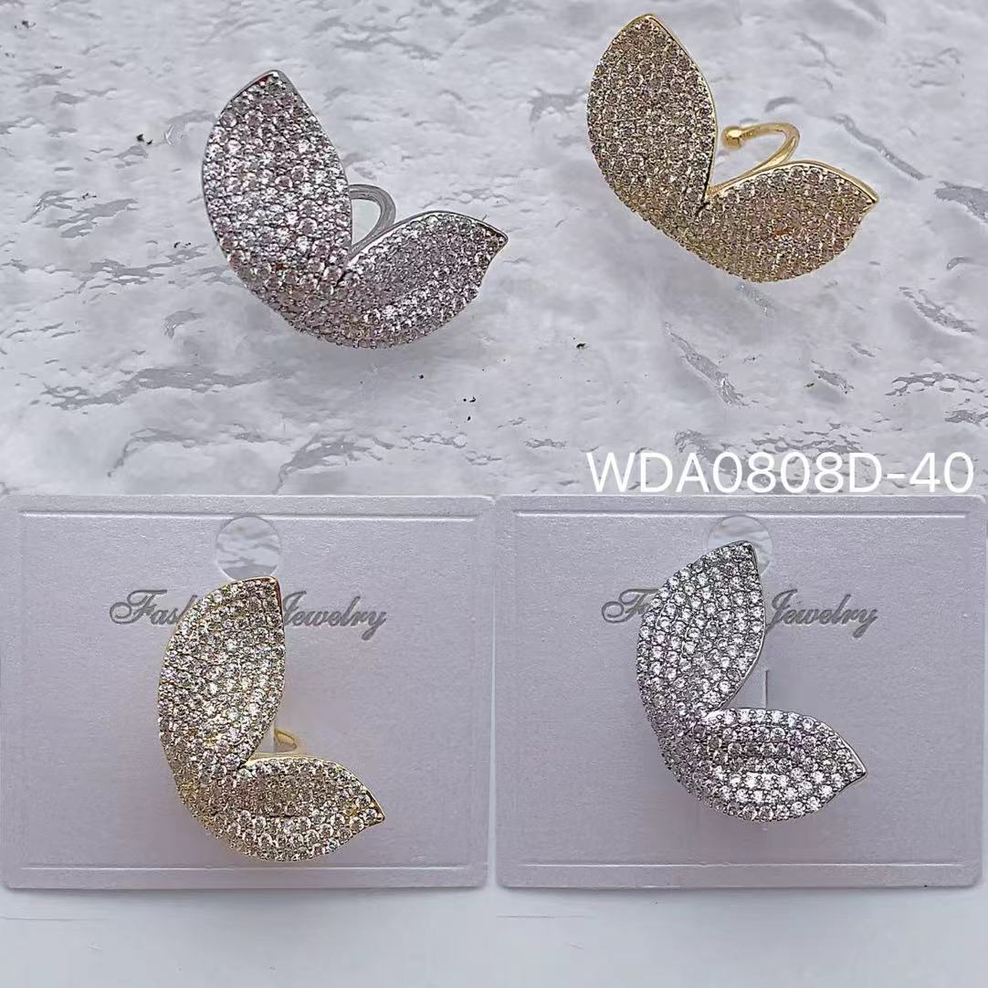 Bulk Bird Wings Gold Silver CZ Anti Tarnish Copper Single Ear Cuff Main image