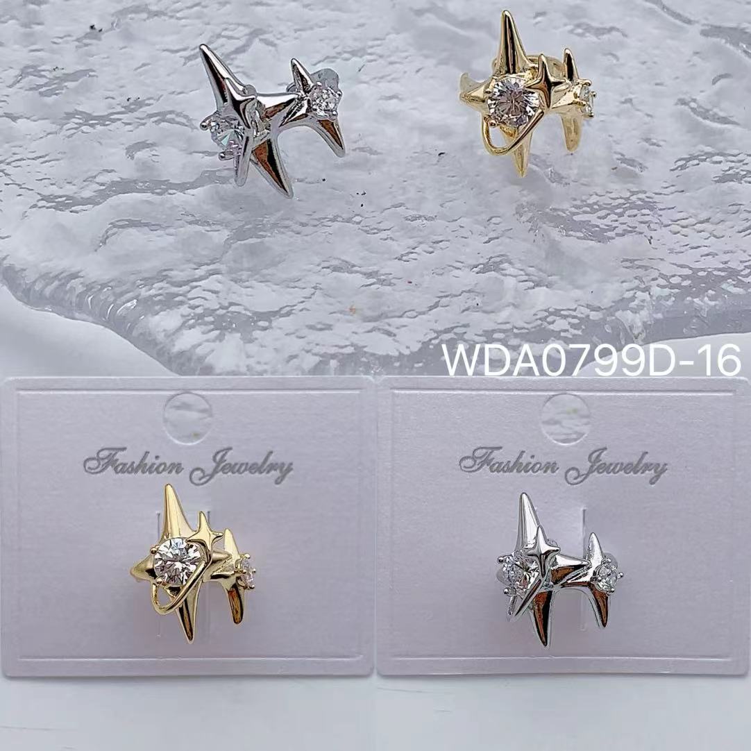 Bulk Layer Of Stars Gold Silver CZ Anti Tarnish Copper Single Ear Cuff