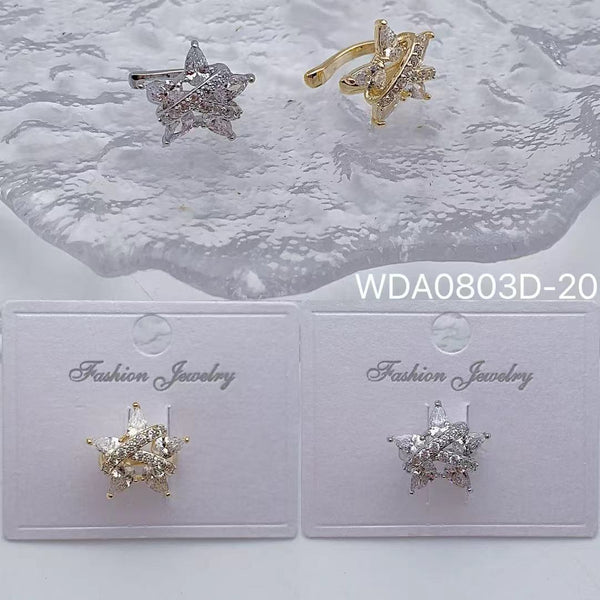 Bulk Shimmering Star Gold Silver CZ Anti Tarnish Single Ear Cuff Main image