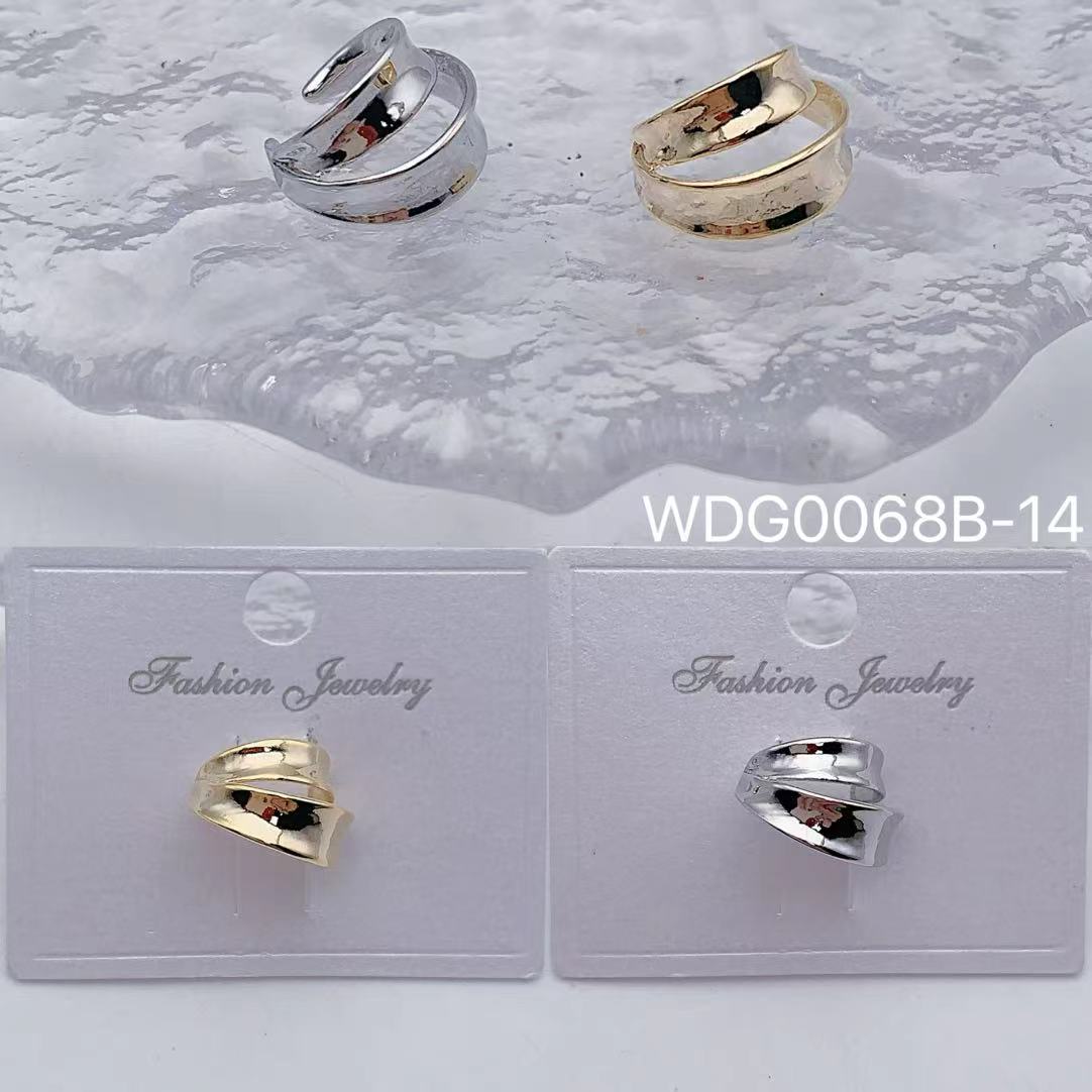 Bulk Double Layer Gold Silver Plain Anti Tarnish Copper Single Ear Cuff Main image